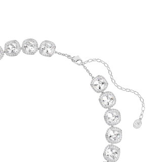 Una Angelic necklace, Cushion cut, White, Rhodium plated