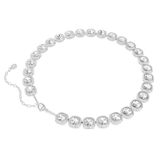 Una Angelic necklace, Cushion cut, White, Rhodium plated