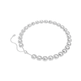 Una Angelic necklace, Cushion cut, White, Rhodium plated