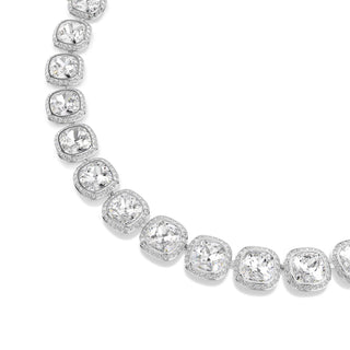 Una Angelic necklace, Cushion cut, White, Rhodium plated