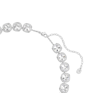 Una Angelic necklace, Cushion cut, White, Rhodium plated