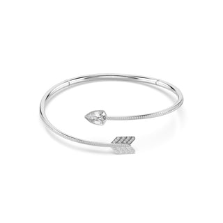 Idyllia choker, Mixed cuts, Arrow, White, Rhodium plated