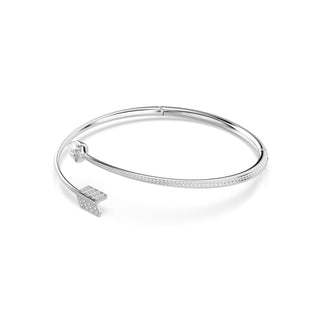 Idyllia choker, Mixed cuts, Arrow, White, Rhodium plated