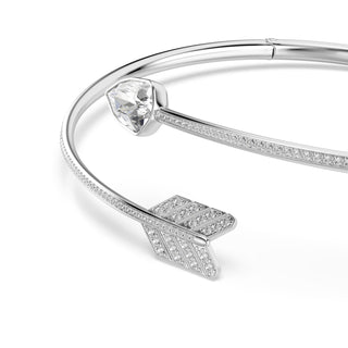 Idyllia choker, Mixed cuts, Arrow, White, Rhodium plated