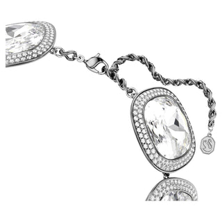 Una Angelic choker, Cushion cut, White, Ruthenium plated