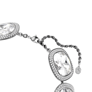 Una Angelic choker, Cushion cut, White, Ruthenium plated