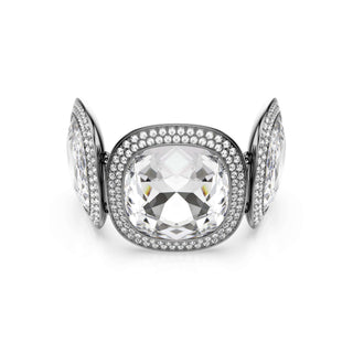 Una Angelic bracelet, Cushion cut, White, Ruthenium plated