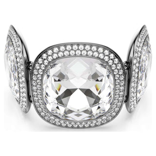 Una Angelic bracelet, Cushion cut, White, Ruthenium plated