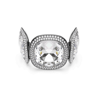 Una Angelic bracelet, Cushion cut, White, Ruthenium plated