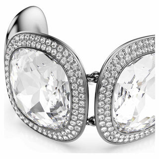 Una Angelic bracelet, Cushion cut, White, Ruthenium plated