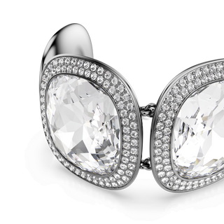 Una Angelic bracelet, Cushion cut, White, Ruthenium plated