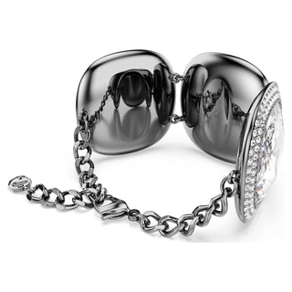 Una Angelic bracelet, Cushion cut, White, Ruthenium plated