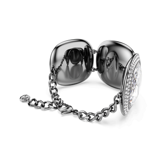 Una Angelic bracelet, Cushion cut, White, Ruthenium plated