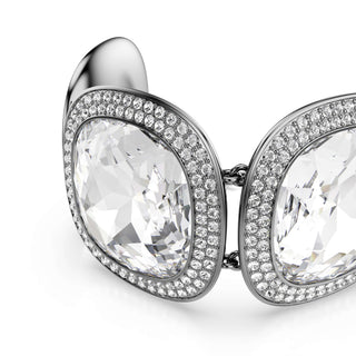 Una Angelic bracelet, Cushion cut, White, Ruthenium plated