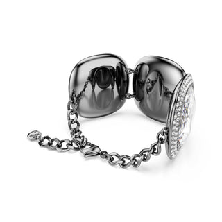 Una Angelic bracelet, Cushion cut, White, Ruthenium plated