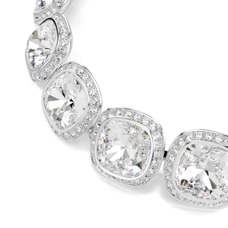 Una Angelic bracelet, Cushion cut, White, Rhodium plated