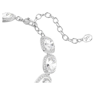 Una Angelic bracelet, Cushion cut, White, Rhodium plated