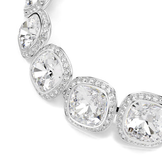 Una Angelic bracelet, Cushion cut, White, Rhodium plated