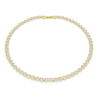 Una Angelic necklace, Round cut, Small, White, Gold-tone plated