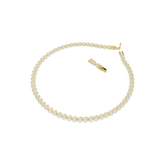 Una Angelic necklace, Round cut, Small, White, Gold-tone plated