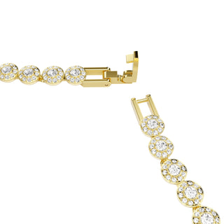 Una Angelic necklace, Round cut, Small, White, Gold-tone plated