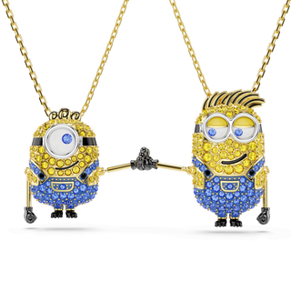 Minions James and Henry set, Pavé, Multicolored, 18K gold finish
