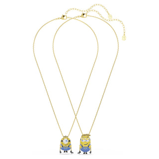 Minions James and Henry set, Pavé, Multicolored, 18K gold finish