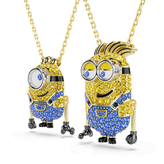 Minions James and Henry set, Pavé, Multicolored, 18K gold finish