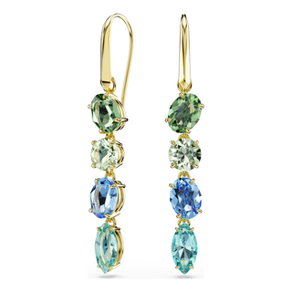 Gema drop earrings, Mixed cuts, Multicolored, Gold-tone plated