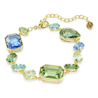 Gema bracelet, Mixed cuts, Multicolored, Gold-tone plated