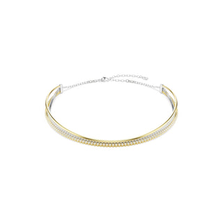 Hyperbola necklace, Round cut, White, Mixed metal finish