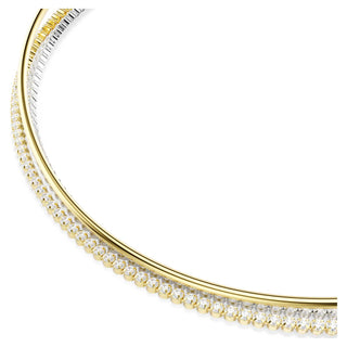 Hyperbola necklace, Round cut, White, Mixed metal finish