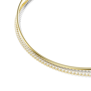 Hyperbola necklace, Round cut, White, Mixed metal finish