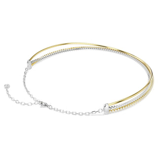 Hyperbola necklace, Round cut, White, Mixed metal finish