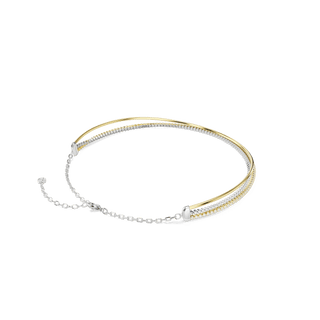 Hyperbola necklace, Round cut, White, Mixed metal finish