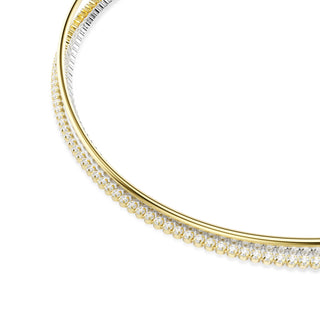 Hyperbola necklace, Round cut, White, Mixed metal finish