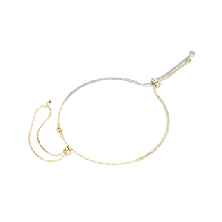 Hyperbola Y necklace, Round cut, Knot, White, Mixed metal finish