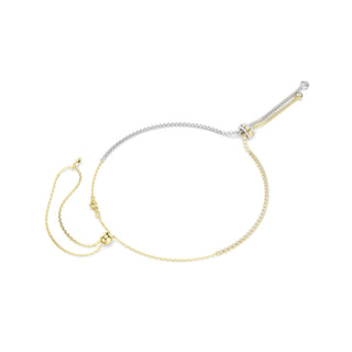Hyperbola Y necklace, Round cut, Knot, White, Mixed metal finish