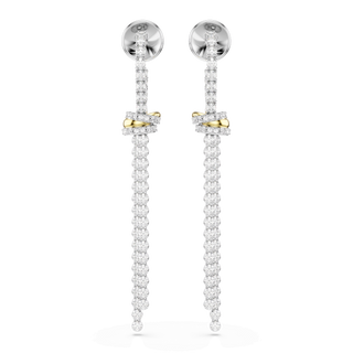Hyperbola drop earrings, Round cut, Knot, White, Mixed metal finish