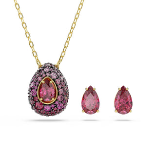Sublima set, Set (2), Pear cut, Red, 18K gold finish