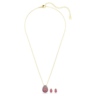 Sublima set, Set (2), Pear cut, Red, 18K gold finish