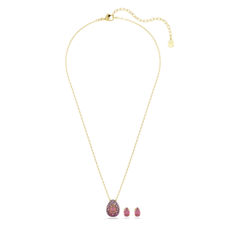 Sublima set, Set (2), Pear cut, Red, 18K gold finish