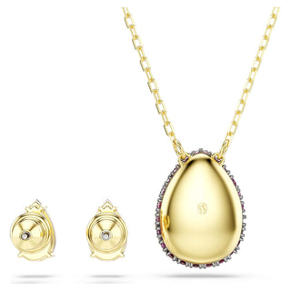 Sublima set, Set (2), Pear cut, Red, 18K gold finish