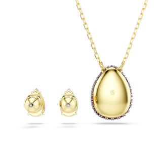 Sublima set, Set (2), Pear cut, Red, 18K gold finish