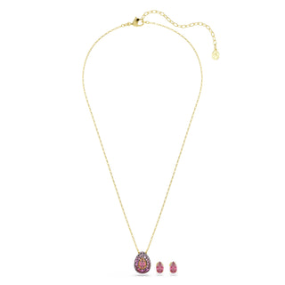 Sublima set, Set (2), Pear cut, Red, 18K gold finish