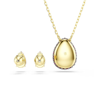 Sublima set, Set (2), Pear cut, Red, 18K gold finish