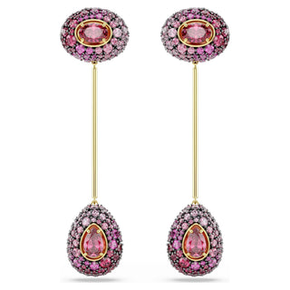 Sublima drop earrings, Pear cut, Red, 18K gold finish