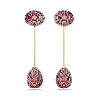 Sublima drop earrings, Pear cut, Red, 18K gold finish