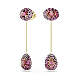 Sublima drop earrings, Pear cut, Red, 18K gold finish