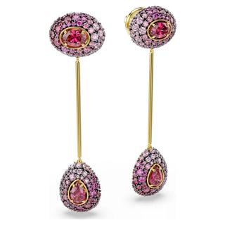 Sublima drop earrings, Pear cut, Red, 18K gold finish
